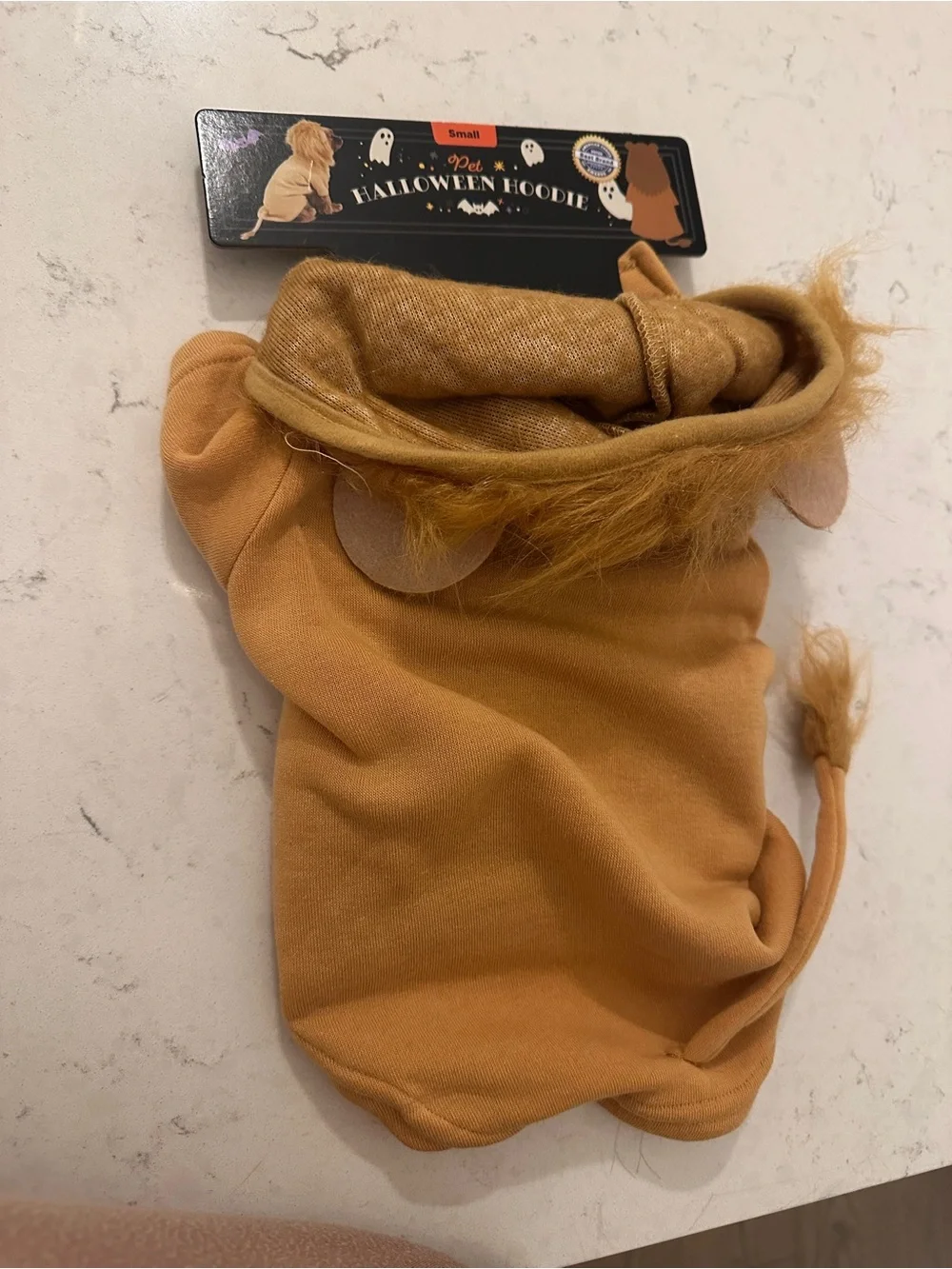 Small dog  Lion Costume - Tan Lion Hoodie